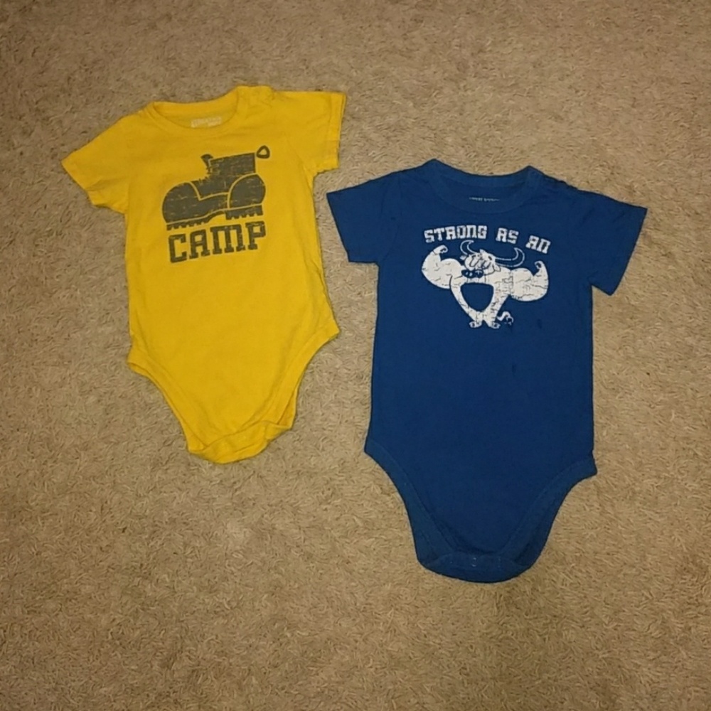 2 Onesies with snap bottom